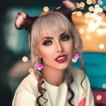 Disco Earrings Disco Ball Earrings Pink Cowgirl Earrings Disco Cowgirl Earrings Cowgirl Bachelorette Party Decorations Disco Ball Earrings for Women