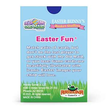 Arizona GameCo Easter Bunny Old Maid Card Game - a Fun Easter Game for Kids Ages 4-8 - Makes a Great Gift, Easter Basket Stuffer or Filler