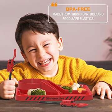 Dinneractive Kids Firefighter Utensil Set – Fork & Spoon