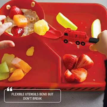 Dinneractive Kids Firefighter Utensil Set – Fork & Spoon