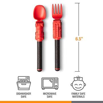 Dinneractive Kids Firefighter Utensil Set – Fork & Spoon