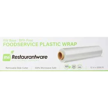 Restaurantware RW Base 12 Inch x 2000 Feet Cling Wrap - Microwavable Clear Film with Slide Cutter