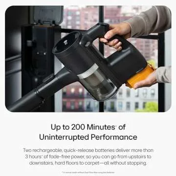 LG CordZero A949 - Cordless Stick Vacuum Cleaner with Auto-Empty Base, 200 Minute Runtime w/Extra Rechargeable Battery, Power Mop, Dual Floor Max, Lightweight, Cleaning for Carpet, Hardwood, Pet Hair