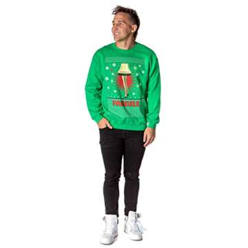 Seven Times Six A Christmas Story Men's Leg Lamp Fragile Pullover Sweatshirt Green, X-Large