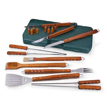 ONIVA - A Picnic Time brand 18-Piece BBQ Grill Set, Outdoor BBQ Accessories with Case, Grilling Tool...