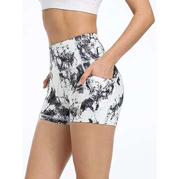 CADMUS Women's Spandex Yoga Shorts with Pockets, 3-Pack