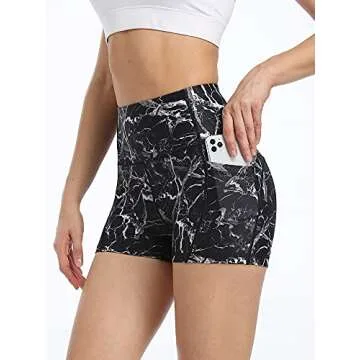 CADMUS Women's Spandex Yoga Shorts with Pockets, 3-Pack