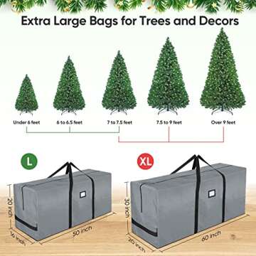 BALEINE 9 ft Christmas Tree Storage Bag, Heavy Duty Extra Large Artificial Christmas Tree Bag with R...