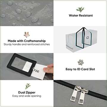 BALEINE 9 ft Christmas Tree Storage Bag, Heavy Duty Extra Large Artificial Christmas Tree Bag with Reinforced Handles and Dual Zippers Wide Opening (Gray, 9 ft)