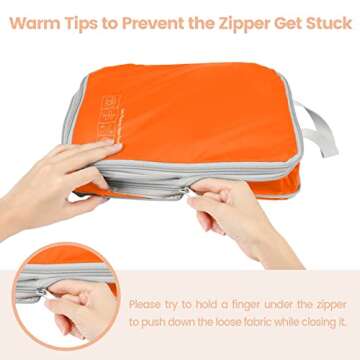 Cambond Compression Packing Cubes for Travel - 4 Pack Travel Bags Luggage Organizers Travel Essentials Compression Cubes for Carry on Suitcases, Orange
