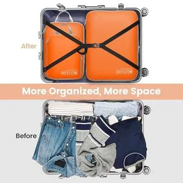 Cambond Compression Packing Cubes for Travel - 4 Pack Travel Bags Luggage Organizers Travel Essentials Compression Cubes for Carry on Suitcases, Orange