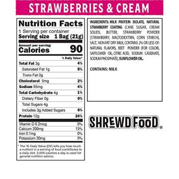 Shrewd Food Protein Puffs, Sweet and Crispy Dessert Puffs, Low Carb High Protein Cereal Snack, Soy Free, Peanut Free, 0.74 Oz (Pack of 16)