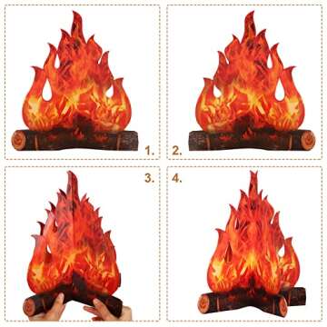 Boao 12 Set Cardboard Campfire Decoration for Parties