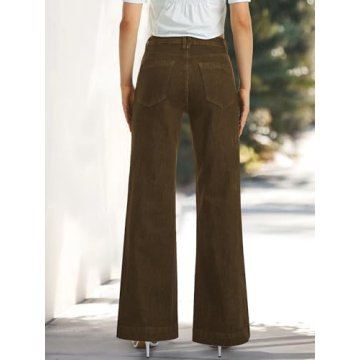 Trendy ONESO High Waist Brown Wide Leg Jeans for Women