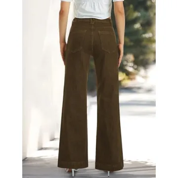 Trendy ONESO High Waist Brown Wide Leg Jeans for Women