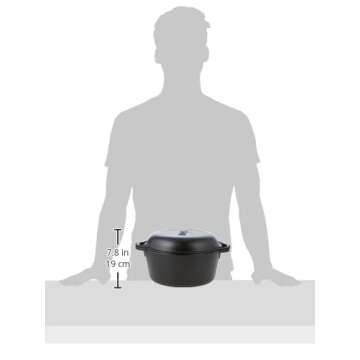 Lodge Pre-Seasoned Cast Iron Double Dutch Oven With Loop Handles, 5 qt