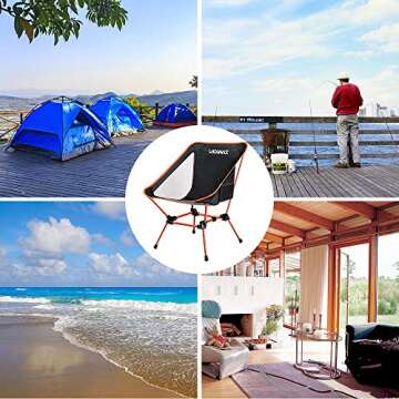 Weanas Folding Camping Chair Heavy Duty 400lbs Capacity