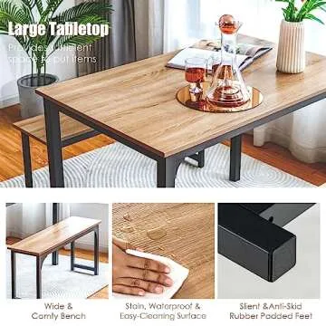 NAFORT Dining Table Set for 4, Modern & Space-Saving Design