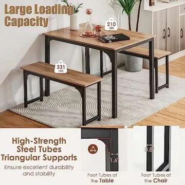 NAFORT Dining Table Set for 4, Modern & Space-Saving Design