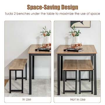 NAFORT Dining Table Set for 4, Modern & Space-Saving Design