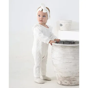 Renotemy Infant Baby Rompers Girl Cotton Outfits Long Sleeve Jumpsuits One-Piece Bodysuit Baby Girl Clothes 3-6 Months