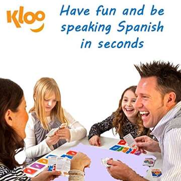 KLOO Learn Spanish Card Game | 'Food & Drink' Vocabulary | Fun for Family Kids Adults School | Speak 100's Words in a Flash | Thousands of Sentences | Juegos de Cartas en Español | 1–4 Players
