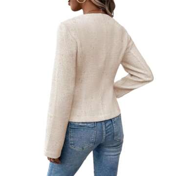 Summer Blazer Beige Lightweight Light Weight Summer Clothes Outfits for Women 2024 Blazers Slim Cream Holiday Party Womens Suit Suits Top Tops Beige S