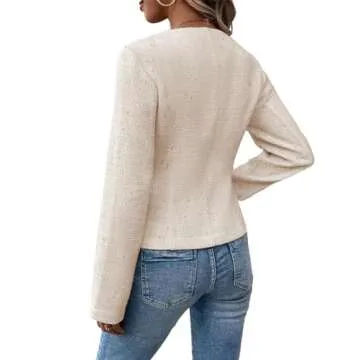 Summer Blazer Beige Lightweight Light Weight Summer Clothes Outfits for Women 2024 Blazers Slim Cream Holiday Party Womens Suit Suits Top Tops Beige S