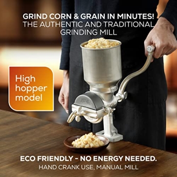 Durable Corona Grain Mill with High Hopper for Home Grinding