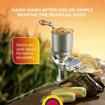 Durable Corona Grain Mill with High Hopper for Home Grinding