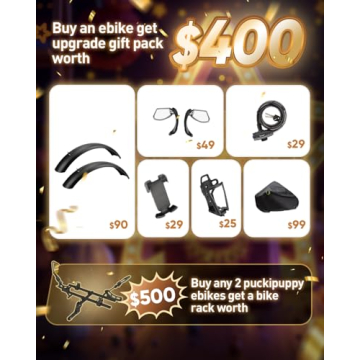 PUCKIPUPPY Electric Bike 960W, 28MPH, 80M Range