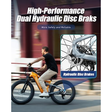 PUCKIPUPPY Electric Bike 960W, 28MPH, 80M Range