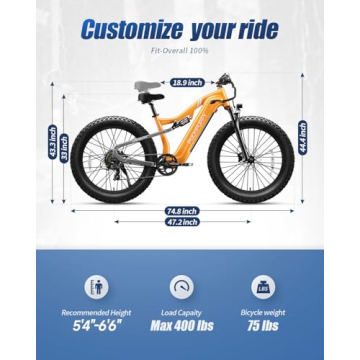 PUCKIPUPPY Electric Bike 960W, 28MPH, 80M Range