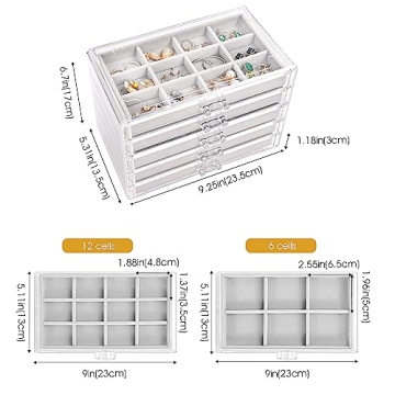ProCase Jewelry Box with 5 Drawers for Elegant Organization