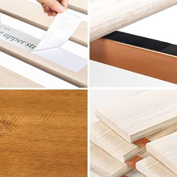 ZINUS Alexis Deluxe Wood Platform Bed Frame, Solid Wood Foundation, No Box Spring Needed, Wood Slat Support, Easy Assembly, Rustic Pine, King