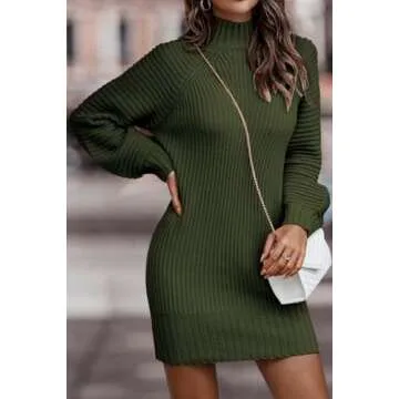 Trendy LILLUSORY Mock Turtleneck Sweater Dress for Women