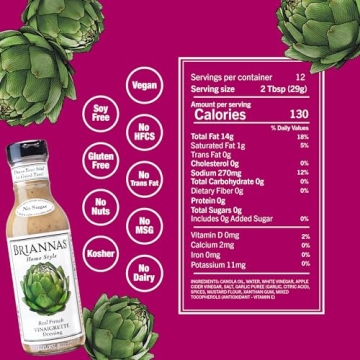 BRIANNAS Real French Vinaigrette – Sugar-Free, Vegan, Gluten-Free