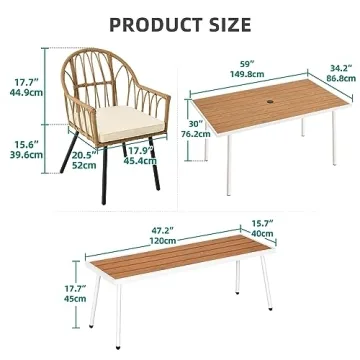 YITAHOME Outdoor Dining Set for Patio & Garden