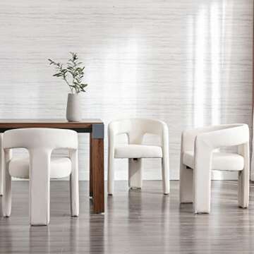 Buy Linen Upholstered Modern Dining Chair for Home