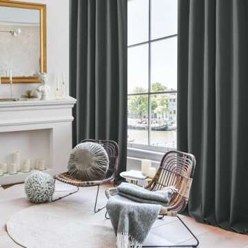 Deconovo Blackout Curtains – Noise-Reducing & Thermal Insulated