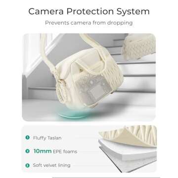 BAGSMART Camera Sling Bag, Portable Small Camera Bags for Photographers with Tripod Holder, Waterproof DSLR/SLR/Cute Camera Case for Women with Rain Cover, Compatible with Sony Canon Nikon, Beige