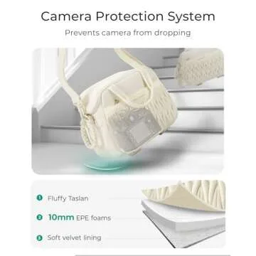 BAGSMART Camera Sling Bag, Portable Small Camera Bags for Photographers with Tripod Holder, Waterproof DSLR/SLR/Cute Camera Case for Women with Rain Cover, Compatible with Sony Canon Nikon, Beige