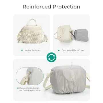 BAGSMART Camera Sling Bag, Portable Small Camera Bags for Photographers with Tripod Holder, Waterproof DSLR/SLR/Cute Camera Case for Women with Rain Cover, Compatible with Sony Canon Nikon, Beige