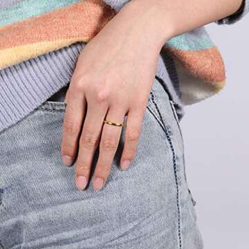 TRUMIUM 2mm Gold Tungsten Wedding Band for Women