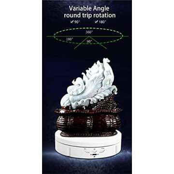 JAYEGT Motorized Rotating Display Stand, 5.74inch /22LB Load, 360 Degree Electronic Turntable Display Stand for Photography Products Shows, Jewelry, Watch, 3D Models, Cake, White