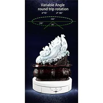 JAYEGT Motorized Rotating Display Stand, 5.74inch /22LB Load, 360 Degree Electronic Turntable Display Stand for Photography Products Shows, Jewelry, Watch, 3D Models, Cake, White