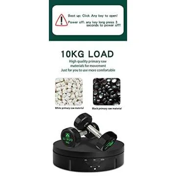 JAYEGT Motorized Rotating Display Stand, 5.74inch /22LB Load, 360 Degree Electronic Turntable Display Stand for Photography Products Shows, Jewelry, Watch, 3D Models, Cake, White