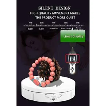 JAYEGT Motorized Rotating Display Stand, 5.74inch /22LB Load, 360 Degree Electronic Turntable Display Stand for Photography Products Shows, Jewelry, Watch, 3D Models, Cake, White