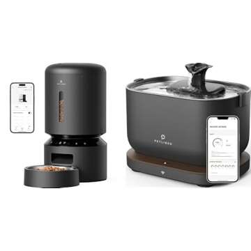 PETLIBRO Automatic Cat Feeder, 5G WiFi Automatic Dog Feeder 5L + PETLIBRO App Monitoring Cat Water F...