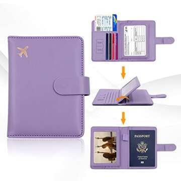 Melsbrinna Rfid Passport Holder for Travel women/Men, Cute Passport Wallet Rfid Blocking Card Slots,...